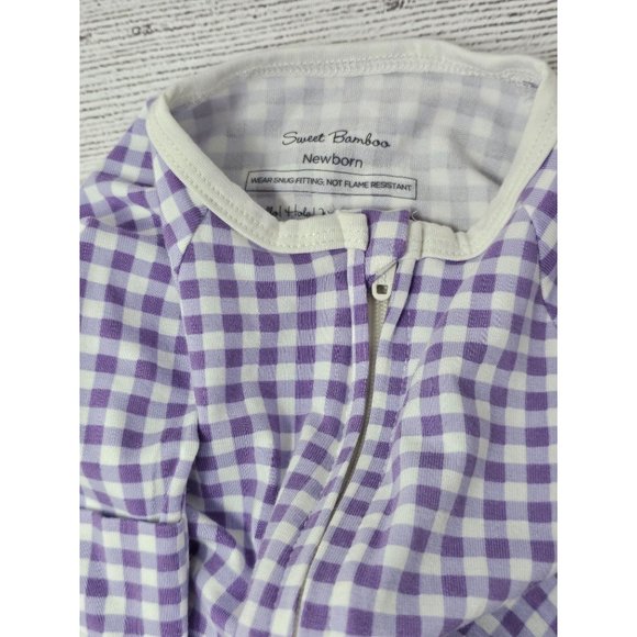 Sweet Bamboo Baby Girl Purple Checks Size Newborn - Picture 2 of 3